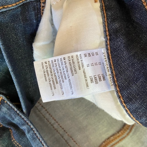 American Eagle Dark Wash Jeans w/ Rips - Picture 5 of 5